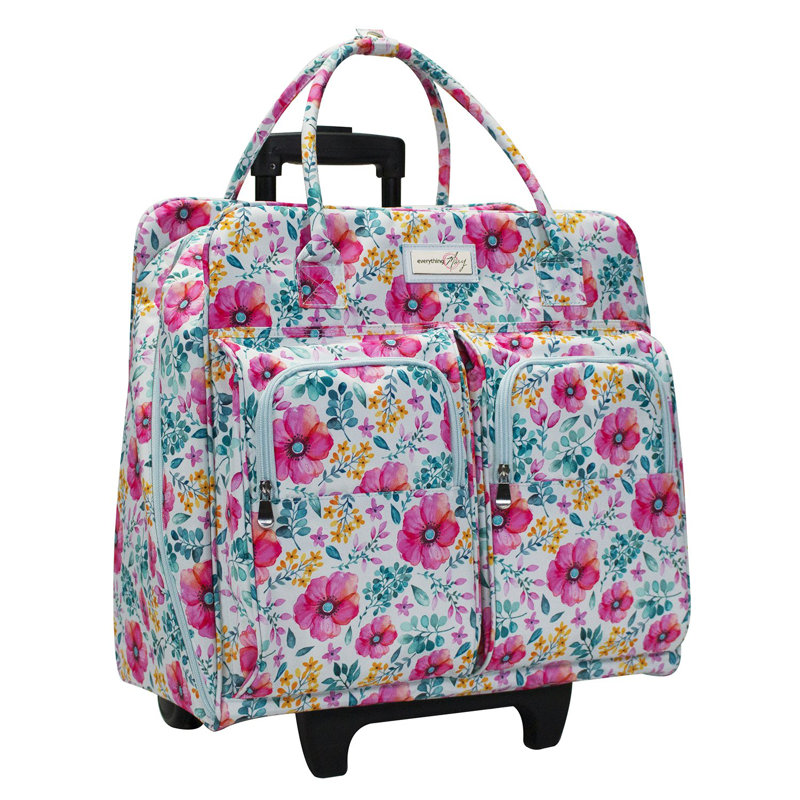 Everything Mary Spring Floral Deluxe Rolling Sewing Tote & Reviews